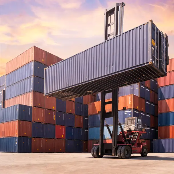 Shipping containers yard illustrating logistics and freight operations.